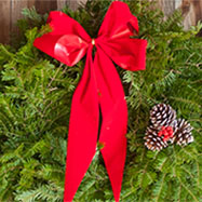 Everygreen Christmas Wreath with red bow